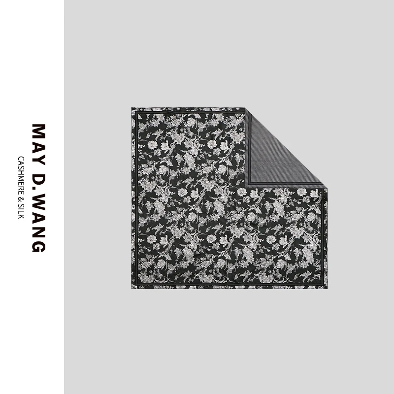 王之造2025新款桑蚕丝古典花卉丝巾 D2F5015