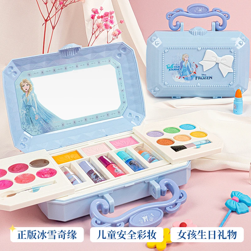 迪士尼小女娃爱莎儿童化妆品冰雪奇缘过家家彩妆套盒玩具女孩礼物