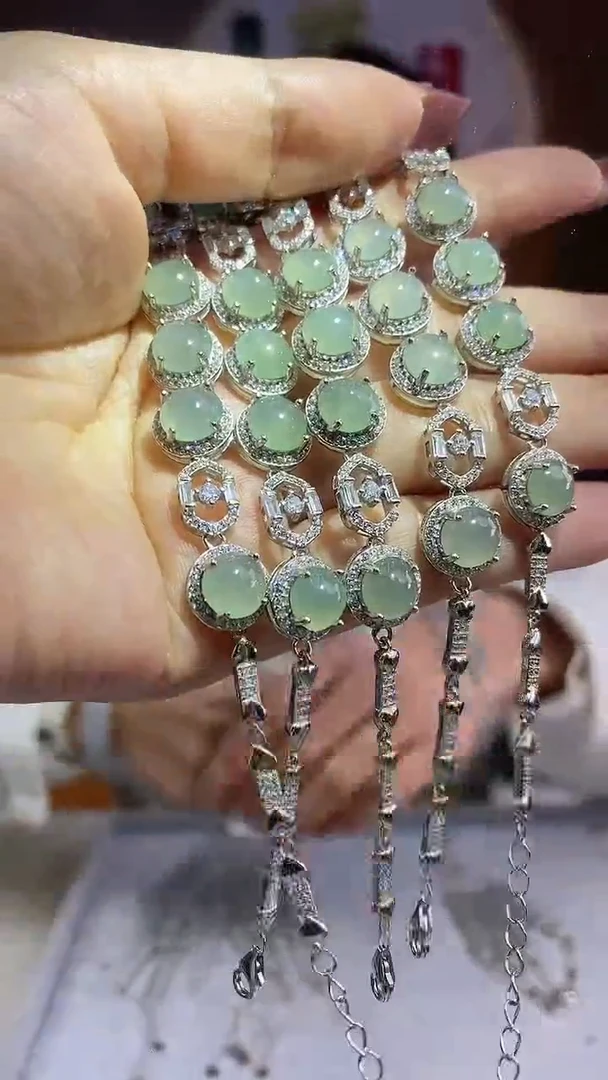 【闪购商品】翡翠手链银S925镶嵌手链2多样性发货发一件