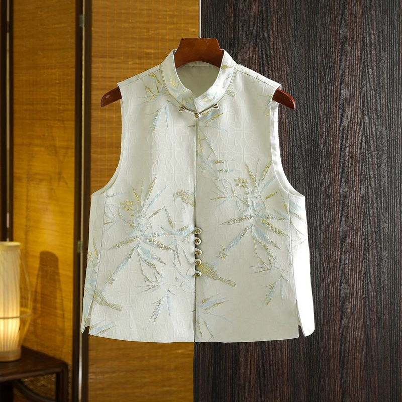 2025新款旗袍背心棉服改良唐装女中国风冬装盘扣上衣复古中式马甲