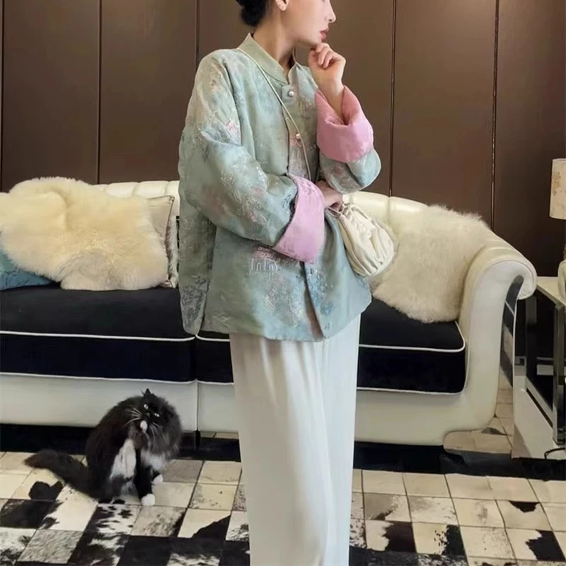 2025春季新款改良旗袍外套真丝唐装中国风女装洋气复古新中式上衣