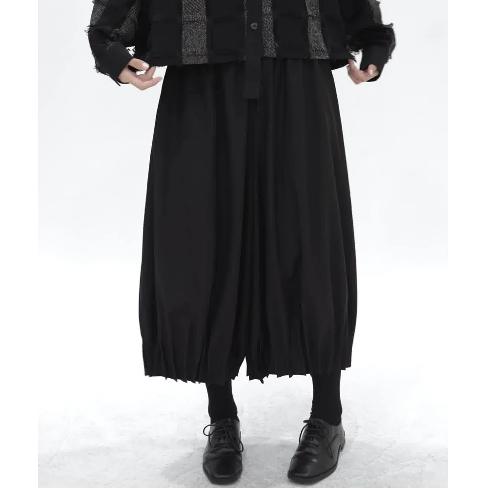 GFW/新品阔腿裤子女黑色百搭长裤特殊直筒高腰休闲裤显瘦花苞裤