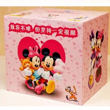 米老鼠粉红女生木质卡通动漫贴纸生日儿童摆件大容量手工存钱罐