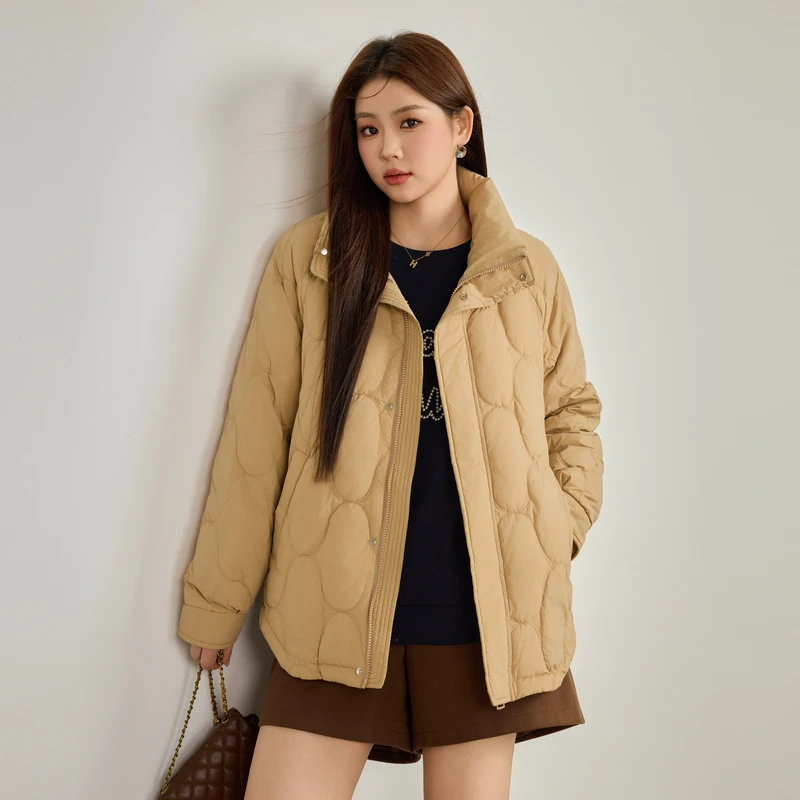 采多宝大码女装立领百搭保暖短款羽绒服 DDY1912