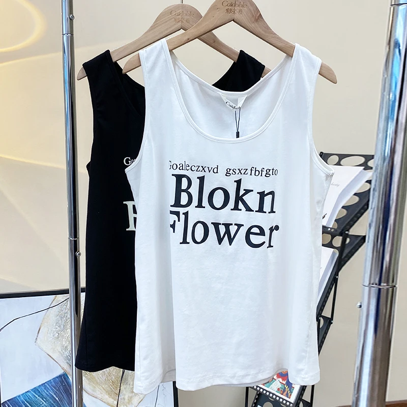 CCD013采多宝大码女装INS风百搭字母背心