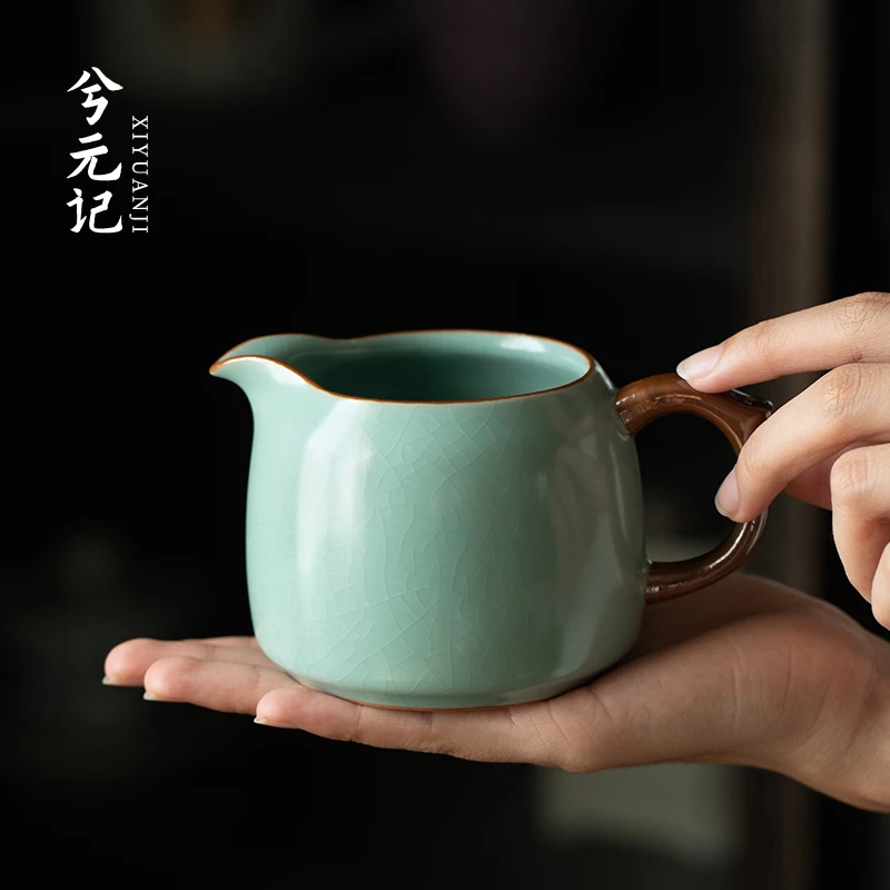 天青汝窑纳海公道杯分茶器家用大号茶海匀茶公杯功夫茶道茶具配件