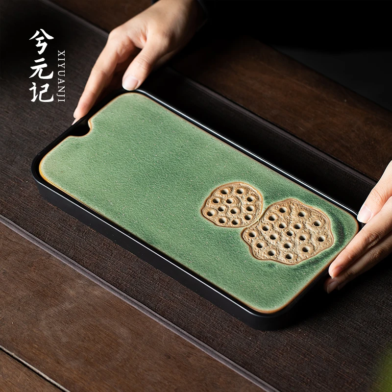 兮元记蓄水茶盘家用小型干泡台客厅储水沥水泡茶小套托盘2025新款