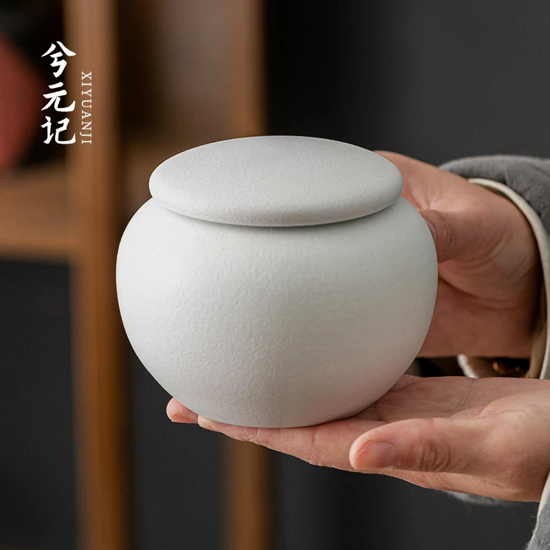 粗陶茶叶罐陶瓷小号密封罐茶叶盒存储存茶罐茶叶包装盒功夫茶具