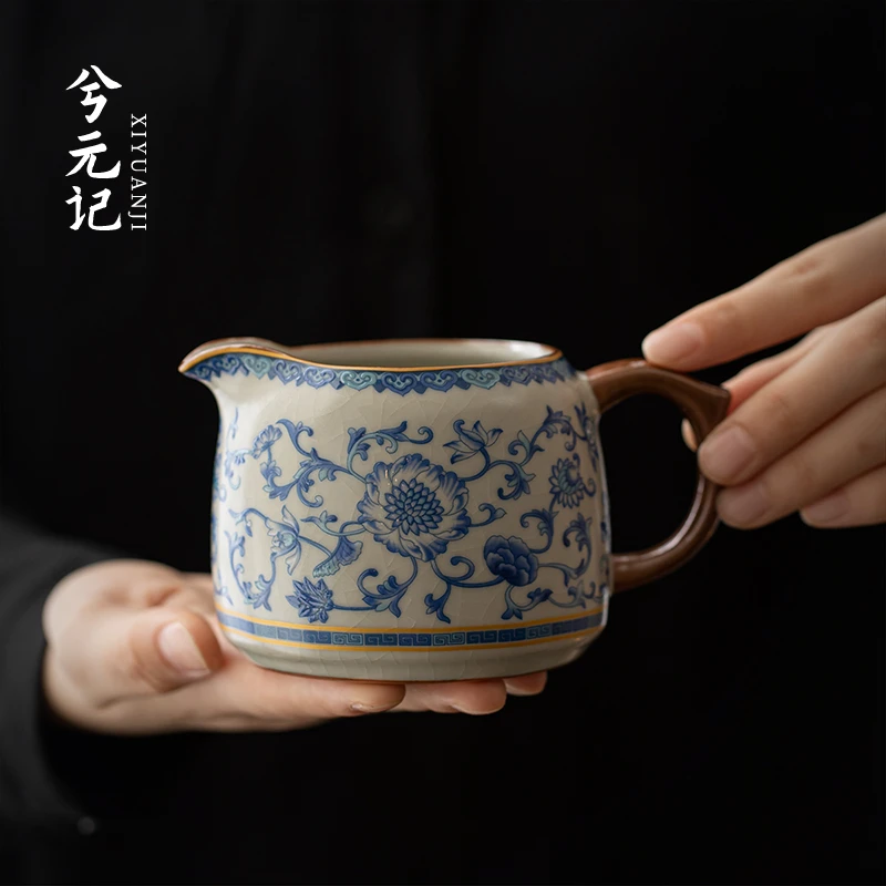 兮元记青花汝窑公杯公道杯陶瓷高档分茶器家用功夫茶具茶海匀茶杯