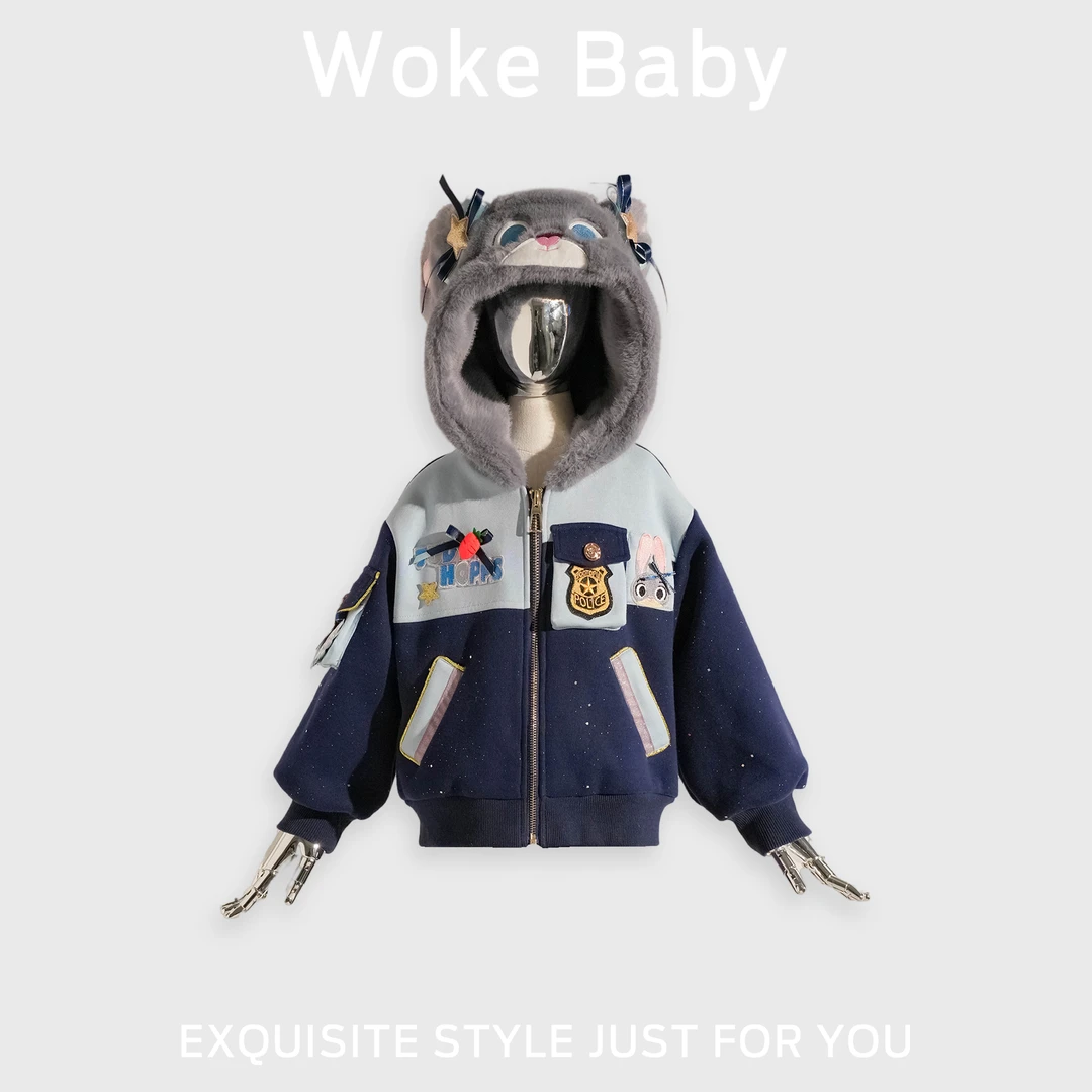 现货女童秋冬加绒加厚上衣外套汉服 V10114