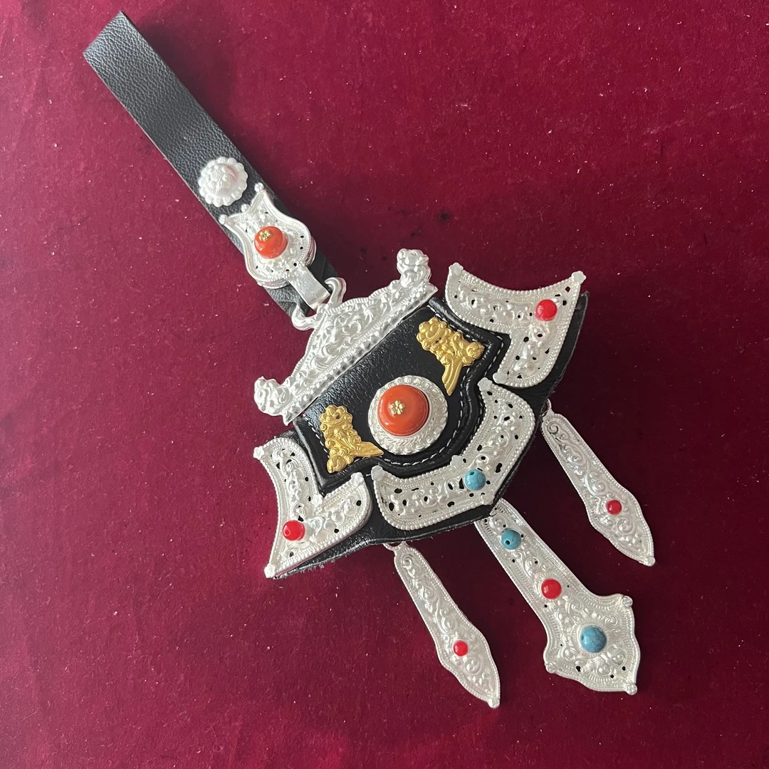 2023藏族饰品经典男女情侣款大号合金材料挂件钱包2色