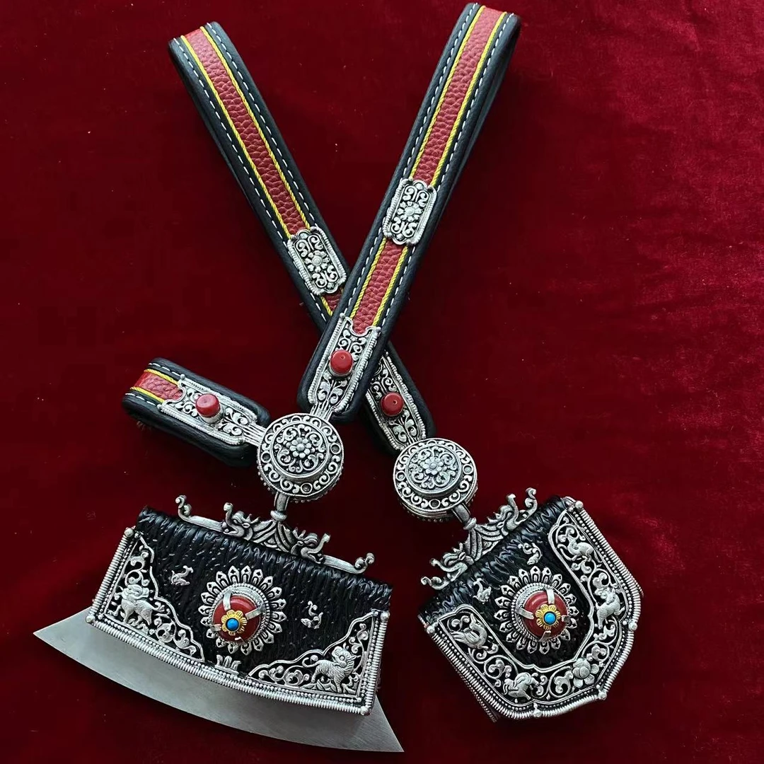 24年新款男士藏族特色白铜镀银腰链挂件经典两件套超值好物