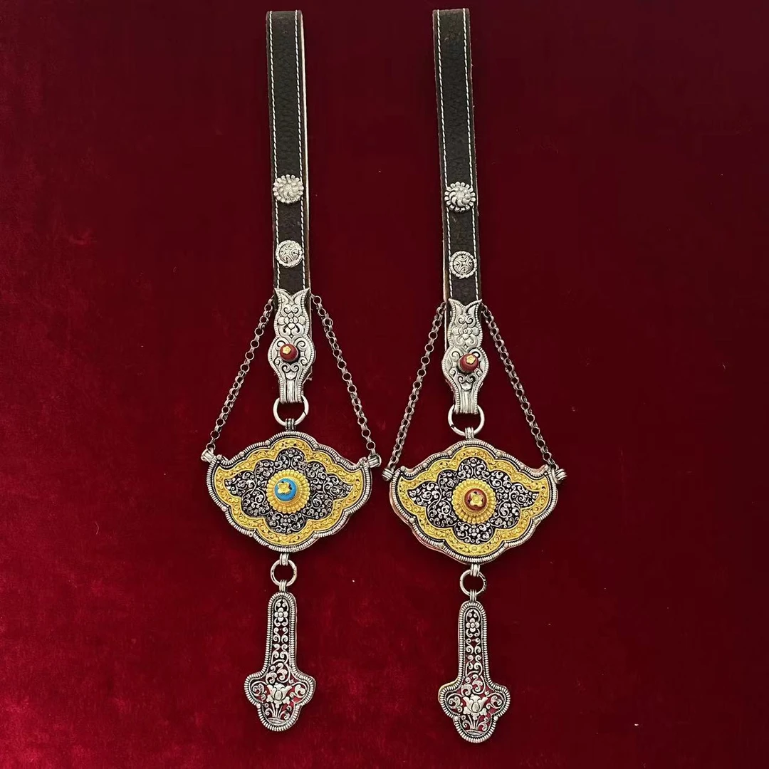 24年新款女士藏族特色手工白铜镀银时尚百搭热卖新品网红咖色爆款