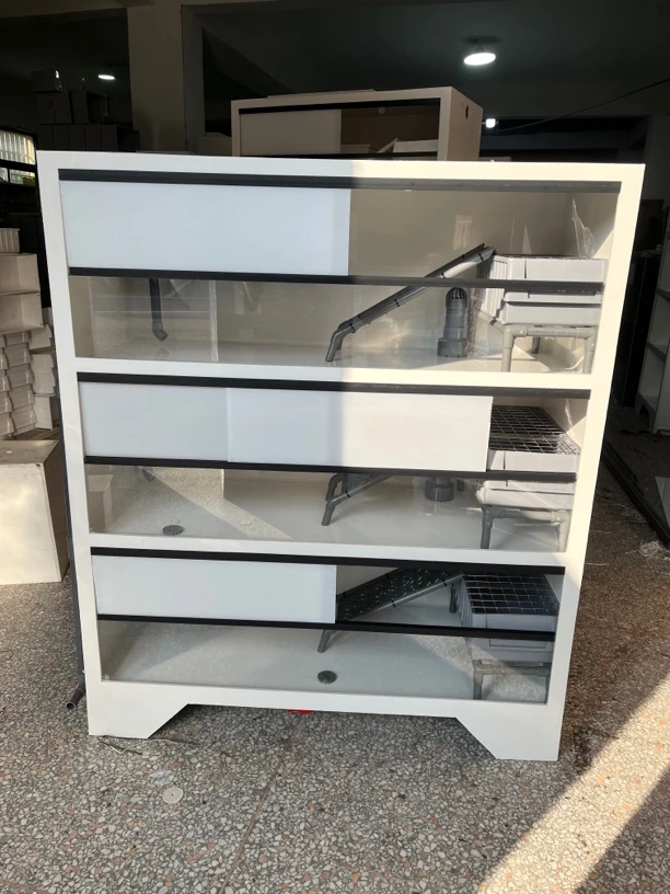 乌龟缸 一款三层的轻体繁殖缸自带强排爬梯过滤 不带不锈钢网格