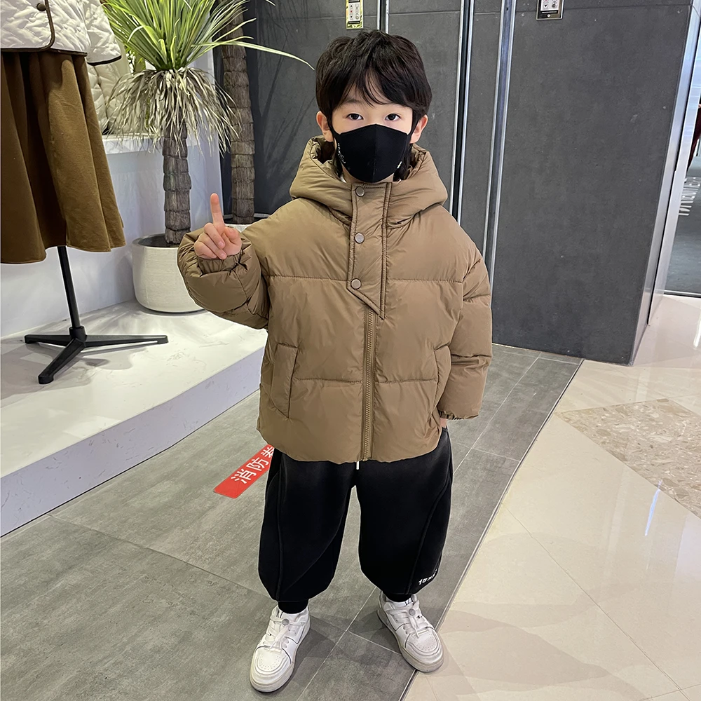 儿童冬季连帽羽绒服洋气休闲韩版森系男童女童加厚冬装羽绒服外套