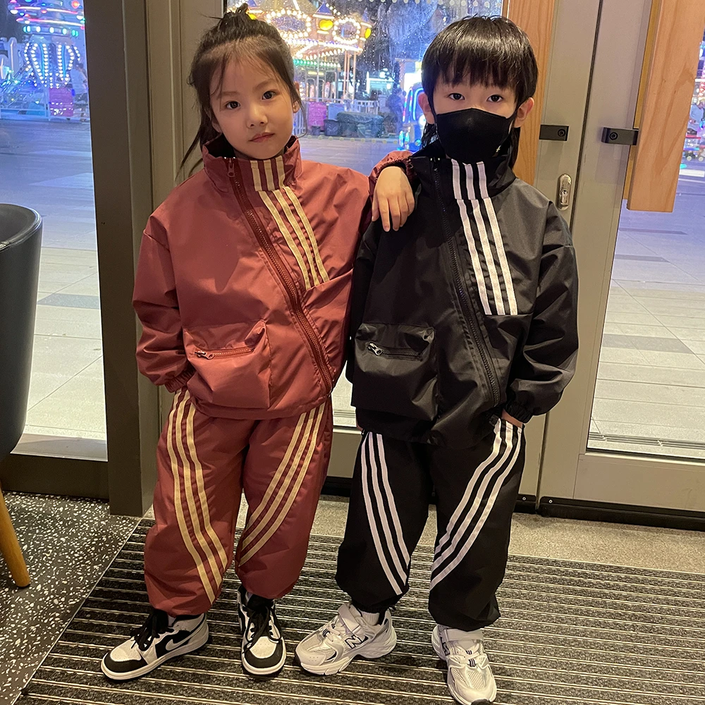 酷帅儿童秋季开衫套装运动帅气男童春秋韩版女童时尚炸街休闲衣服
