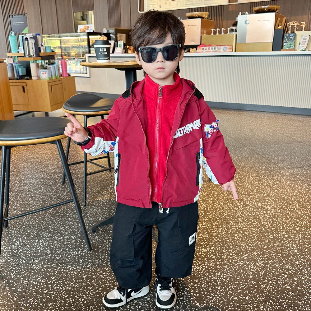 男童冲锋衣三合一2024新款奥特曼衣服儿童秋冬装宝宝加绒加厚外套