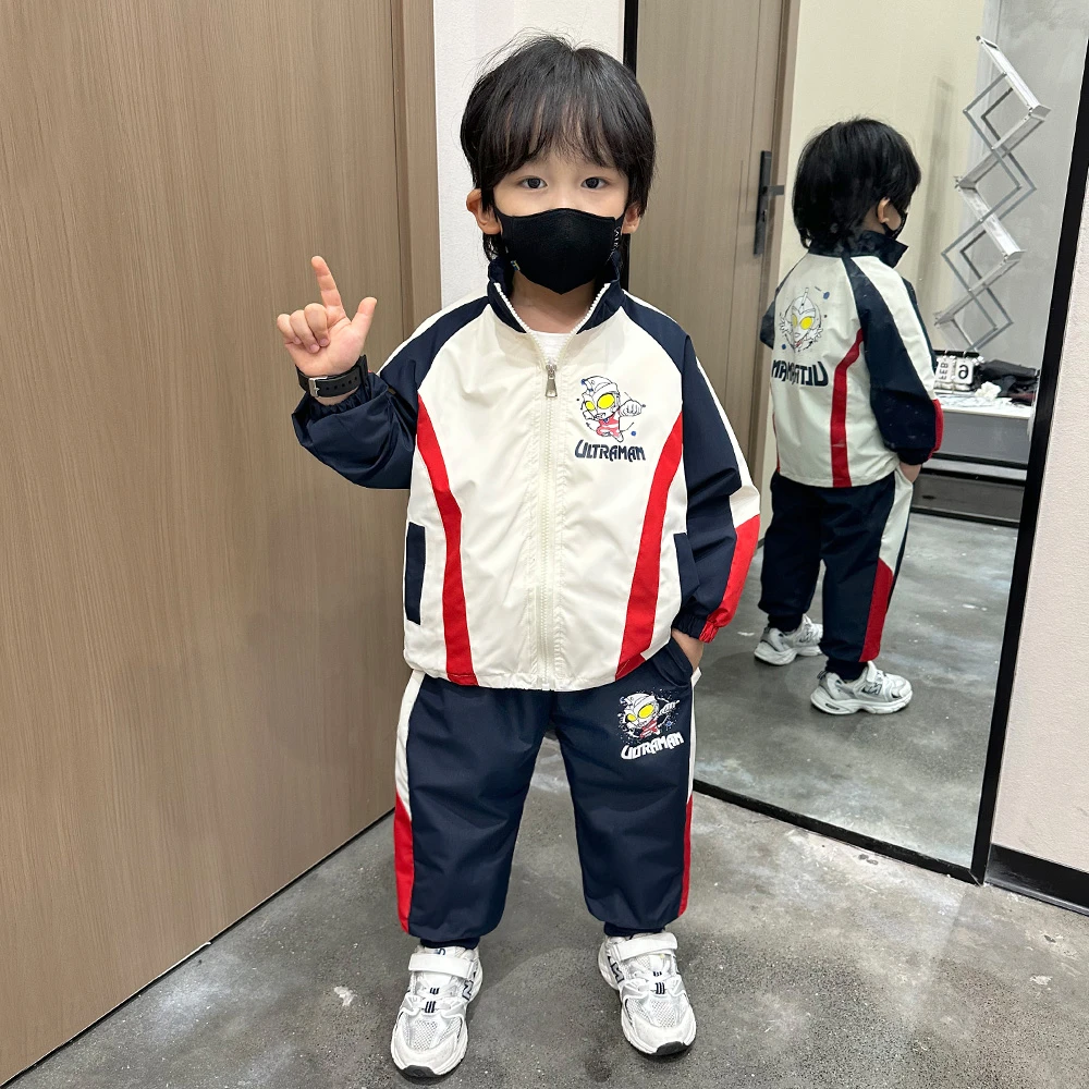 奥特曼衣服男童春装套装2025新款加绒加厚秋冬季炸街儿童帅气外套