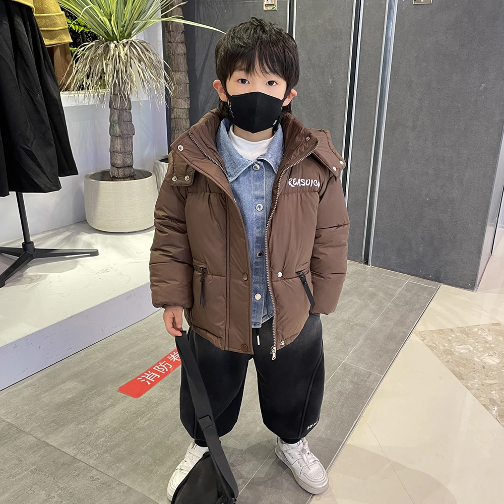 儿童冬季假两件棉服休闲保暖男童加厚连帽棉衣宝宝冬天外套衣服