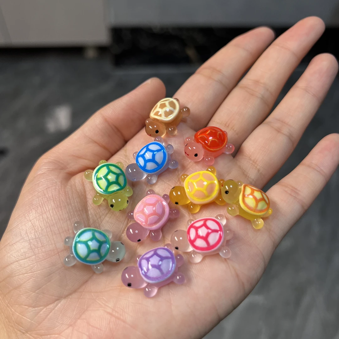 树脂微景观创意卡通夜光小乌龟海洋造景diy装饰品配件迷你小摆件