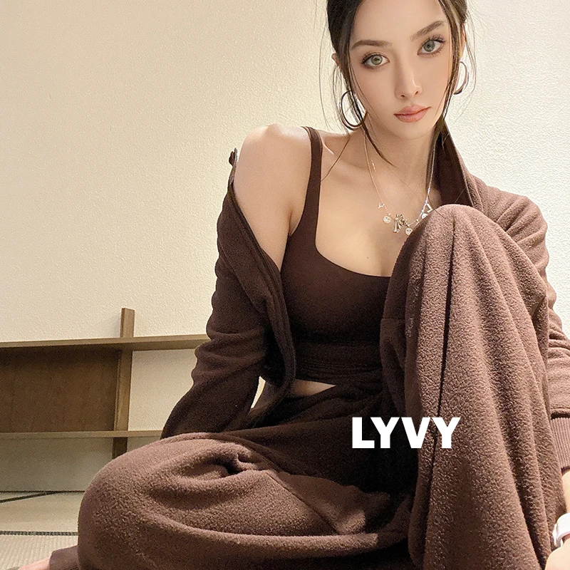 【咖色背心】袁伶嫣同款咖色绒感背心厚实保暖舒服