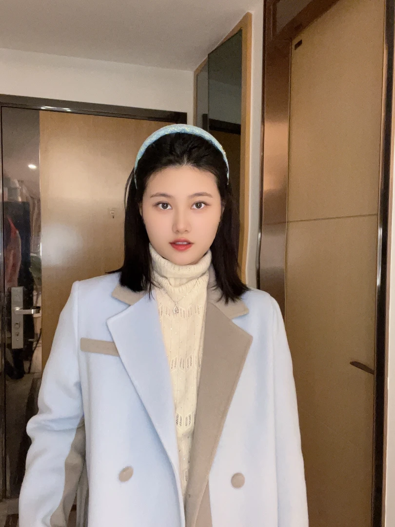 SHIZI 秋冬新款气质显瘦减龄时尚双面呢羊毛大衣设计师中长款