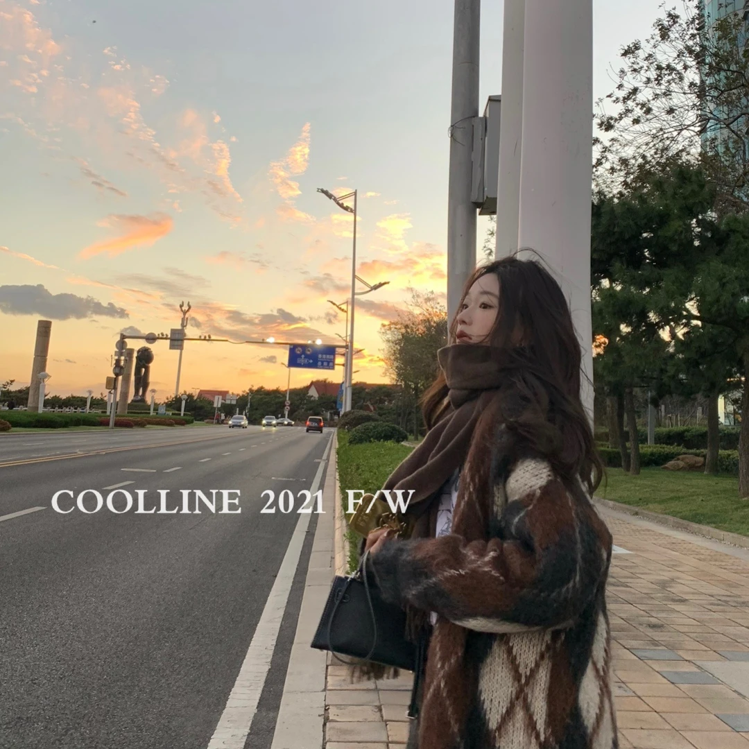 清   林子熙 礼物毛衣 特殊织法温暖大毛衣开衫女菱格外套冬