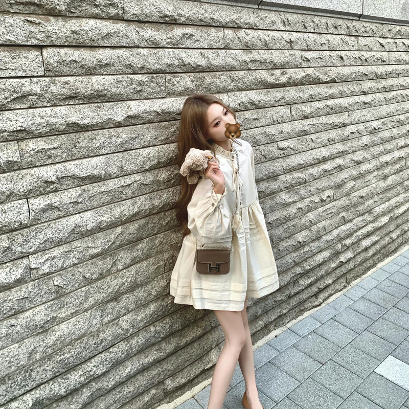 清 COOLLINE林子熙 害羞接待所 甜美可爱衬衫裙女娃娃连衣裙秋