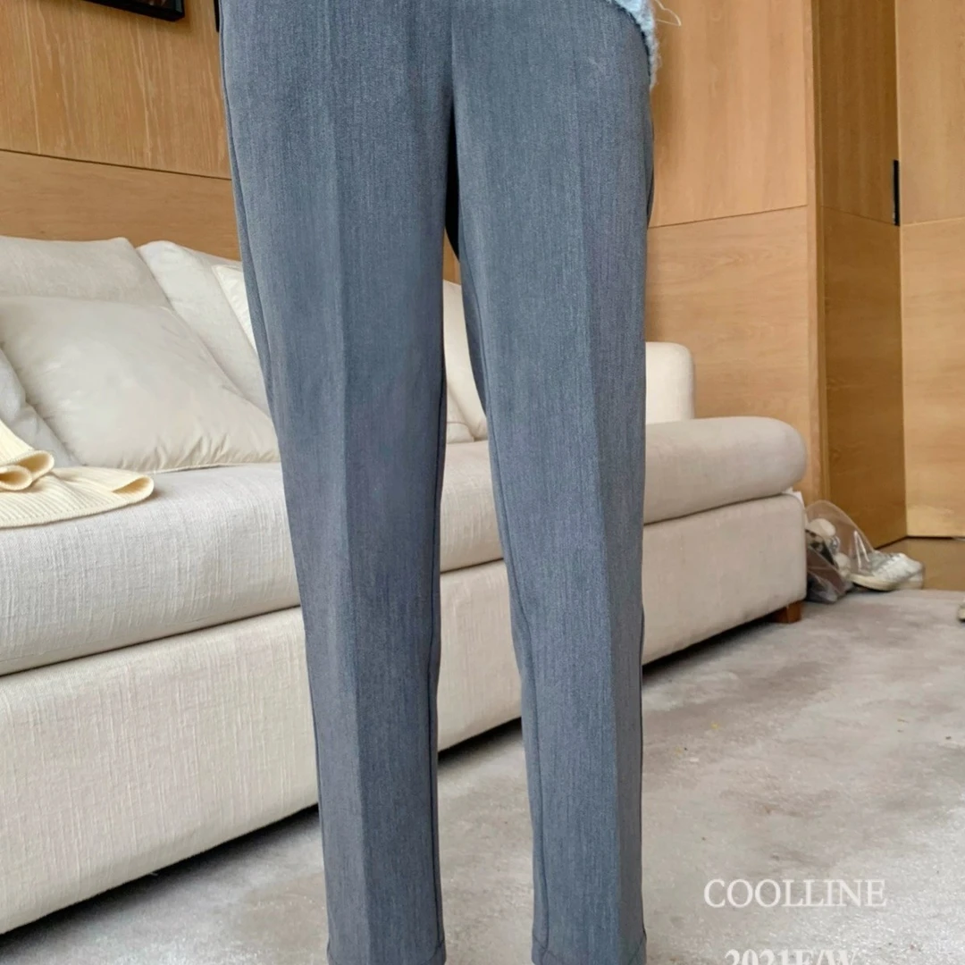 清 林子熙 版型1流自带时髦感筷子腿西装裤简约高腰通勤裤