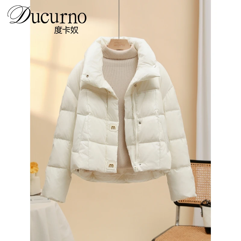 羽绒服女冬季新款洋气美式复古白鸭绒小个子女款洋气羽绒服短款