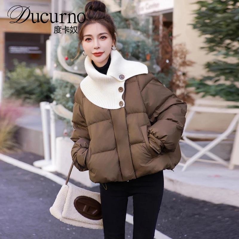 短款羽绒服女2025冬新款小个子简约小香风休闲拼接加厚秋冬穿搭