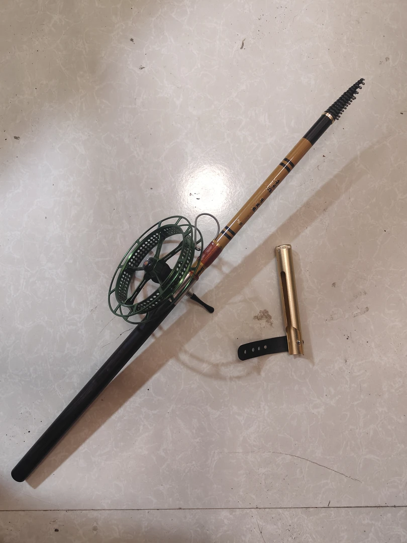 千代松·清波极盘车竿，实木手把，全富士导环