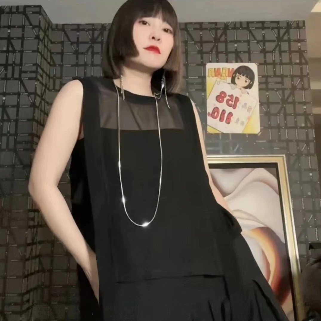 衣年纯品夏季复古时髦百搭新款薄款网纱透气小马夹女装防晒小坎肩