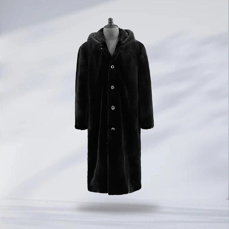 24012 冬季新品长款带帽貂皮大衣整貂真貂皮草 宝嘉美品质