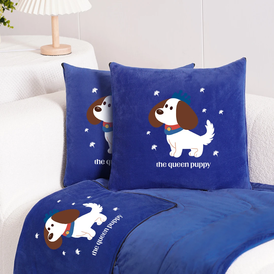 抱枕被子两用车载珊瑚绒加绒加厚冬季办公室午休毯子空调被可定制