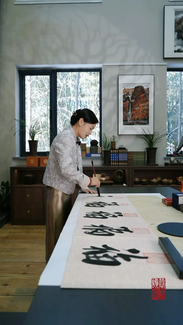 慕子老师书法作品定制 仿古 五福 四尺对开不含装裱.