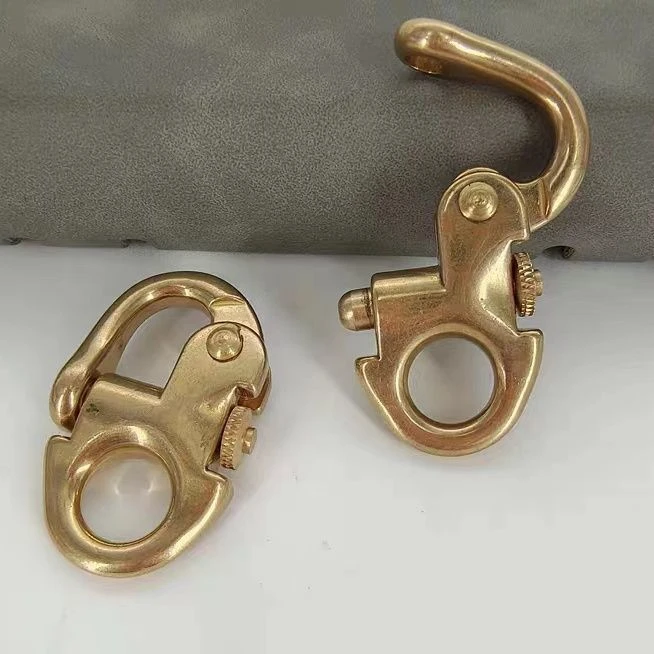 海军扣实心纯铜钥匙扣鲁班扣快卸挂扣户外包包肩带固定挂钩配件