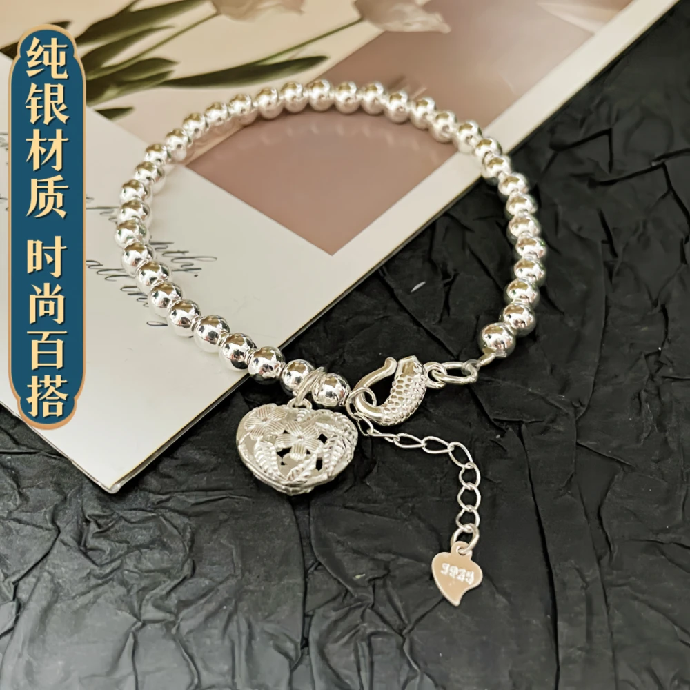 925银手链 心爱银轻奢气质时尚百搭小众单圈精美素款手工简约清新