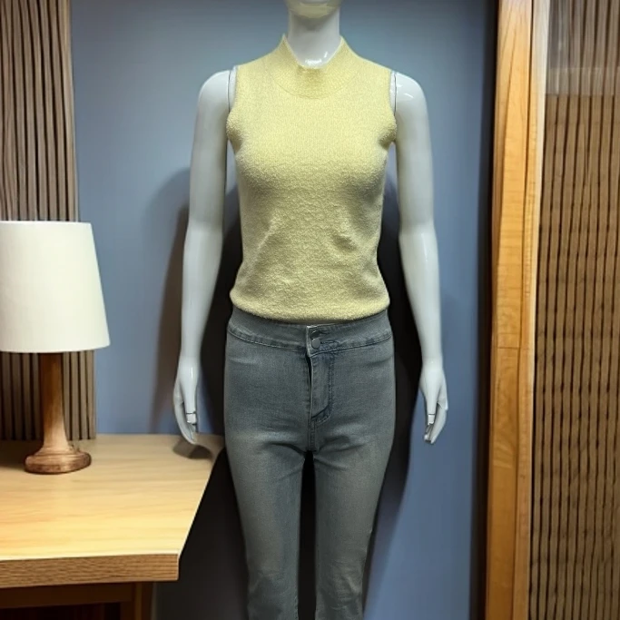 【ASKYO】半领毛针织背心半边绒时尚简约保暖背心上衣