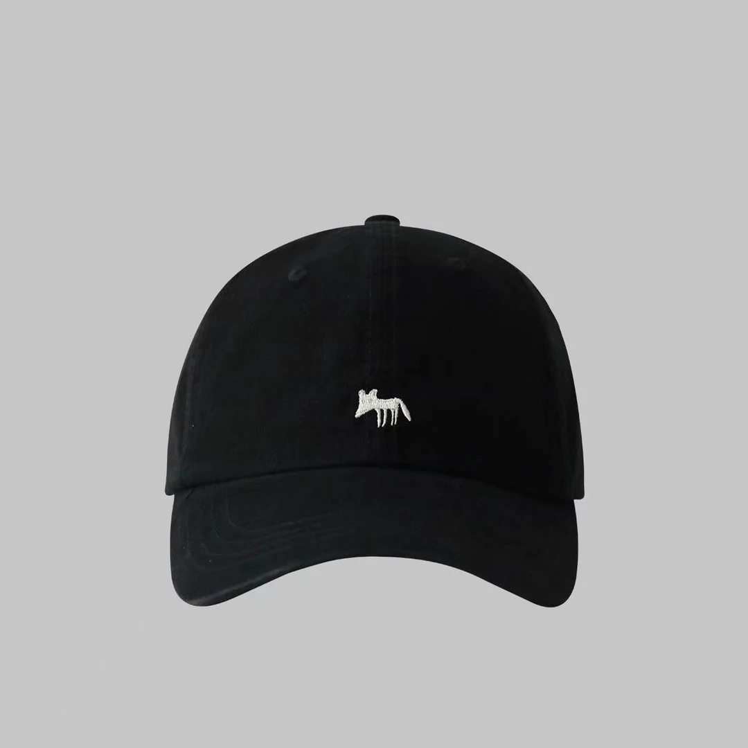 可爱百搭小狐狸刺绣棒球帽女同款夏韩版时尚鸭舌帽男显脸小防晒帽