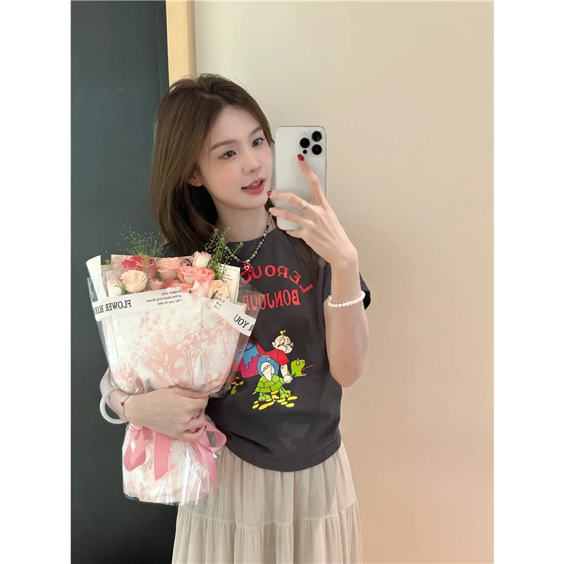 【龟龟小朋友】夏季新款可爱风时尚印花卡通龟龟百搭T恤-Y151