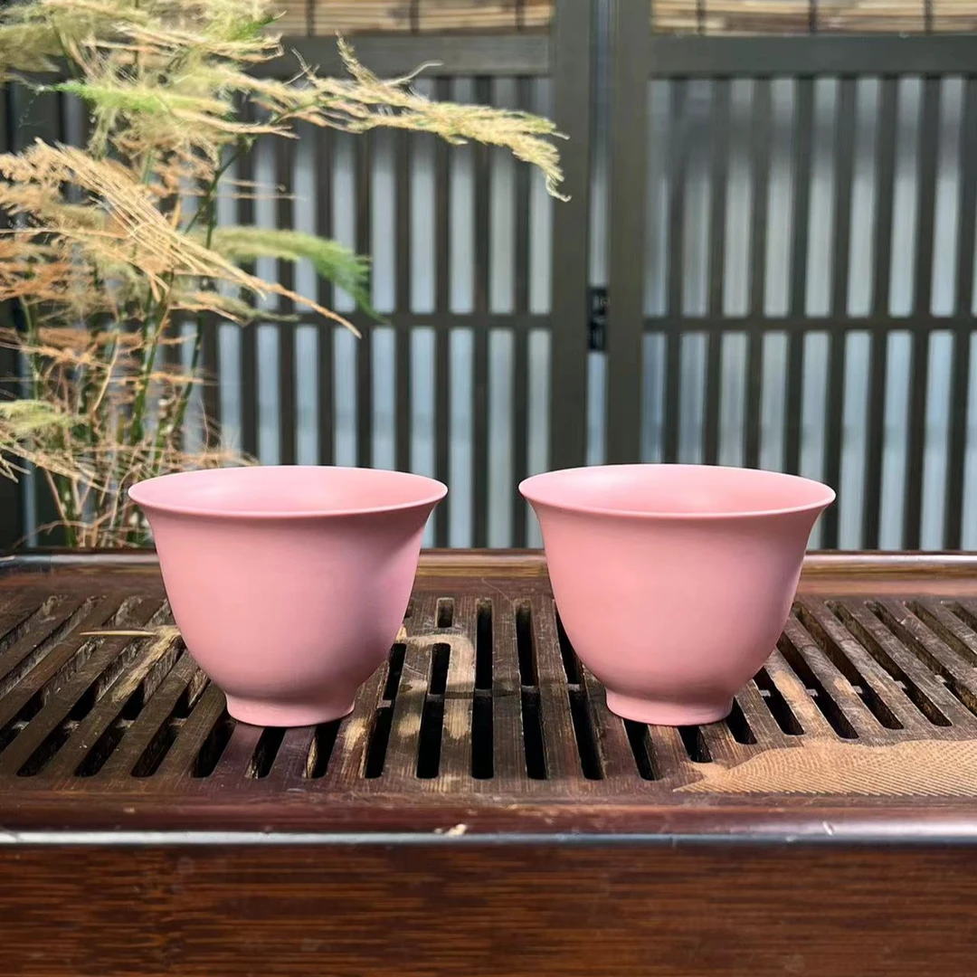 顾景言大师手作粉紫砂反口品茗杯2个装 ZH00275