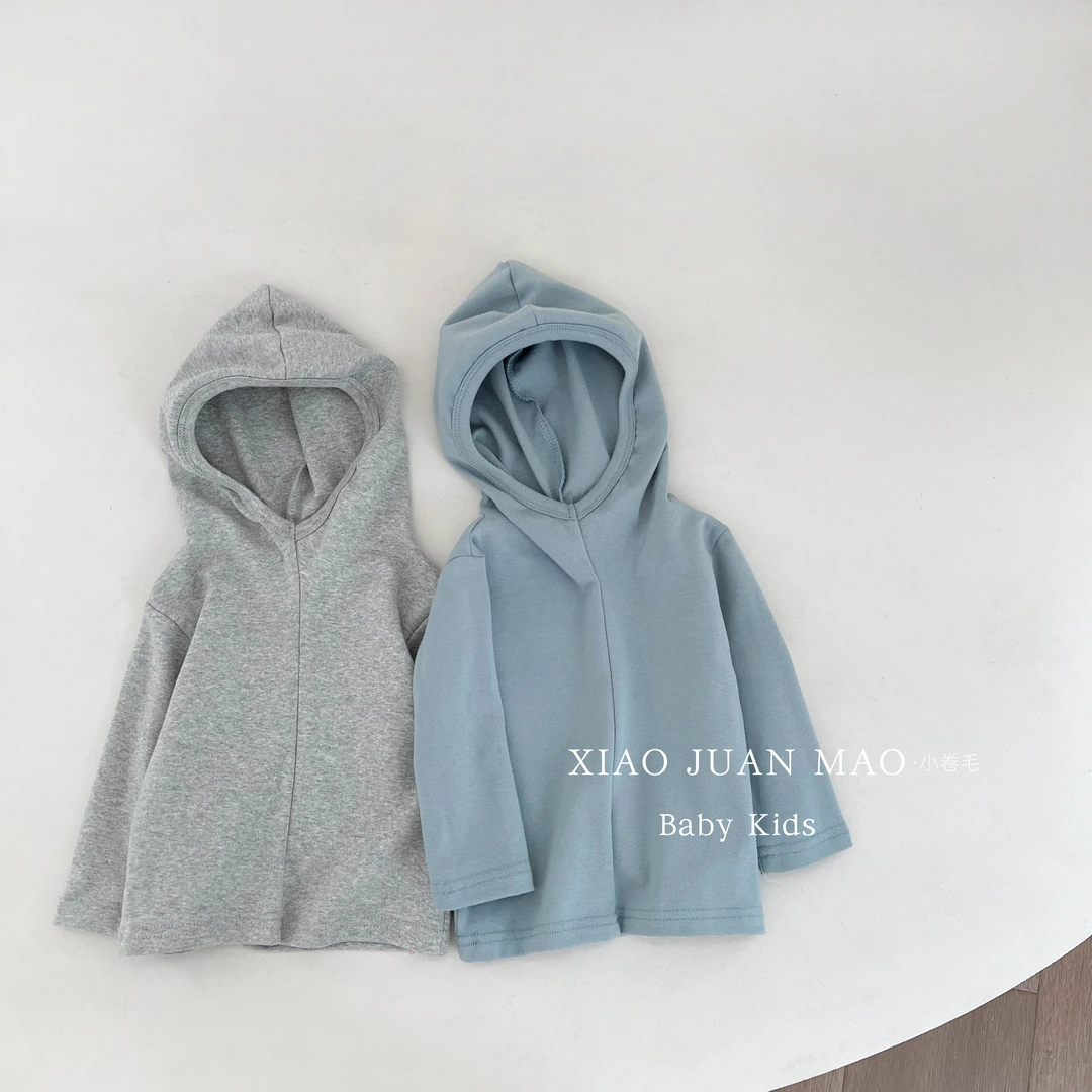 T24Q125秋季新款休闲连帽男宝女宝套头洋气百搭上衣外出服