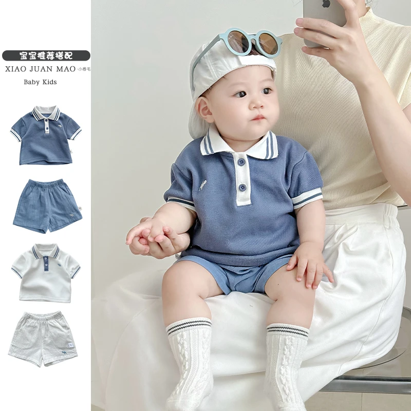 T24X153 韩版幼儿夏季新款休闲小狗polo短袖上衣男女童短袖洋气