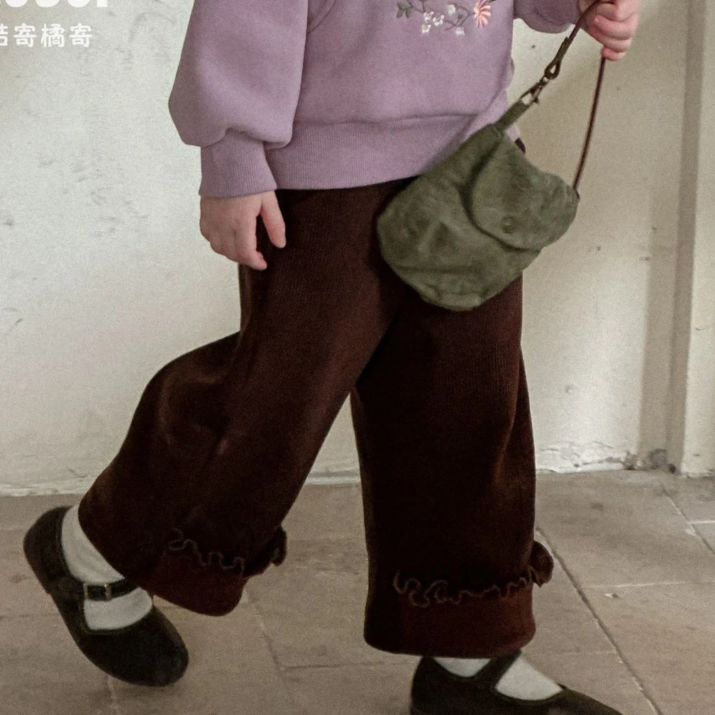 桔寄橘寄juji•橘寄【加泽】女童直筒裤D8222棕