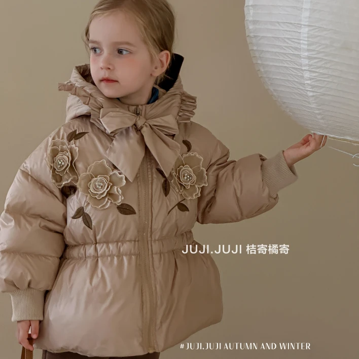 桔寄橘寄复-桔寄橘寄juji•橘寄沙漠玫瑰女童法式羽绒服D8117