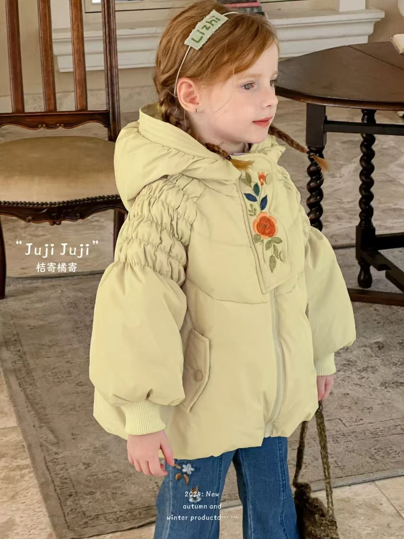 juji•橘寄【玲珑】杜邦三防女童白鹅绒服D8201小鹅黄加厚