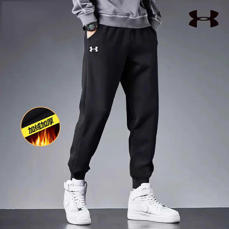 安德玛UARival新款男子秋冬加绒加厚保暖训练运动束脚长裤1379867