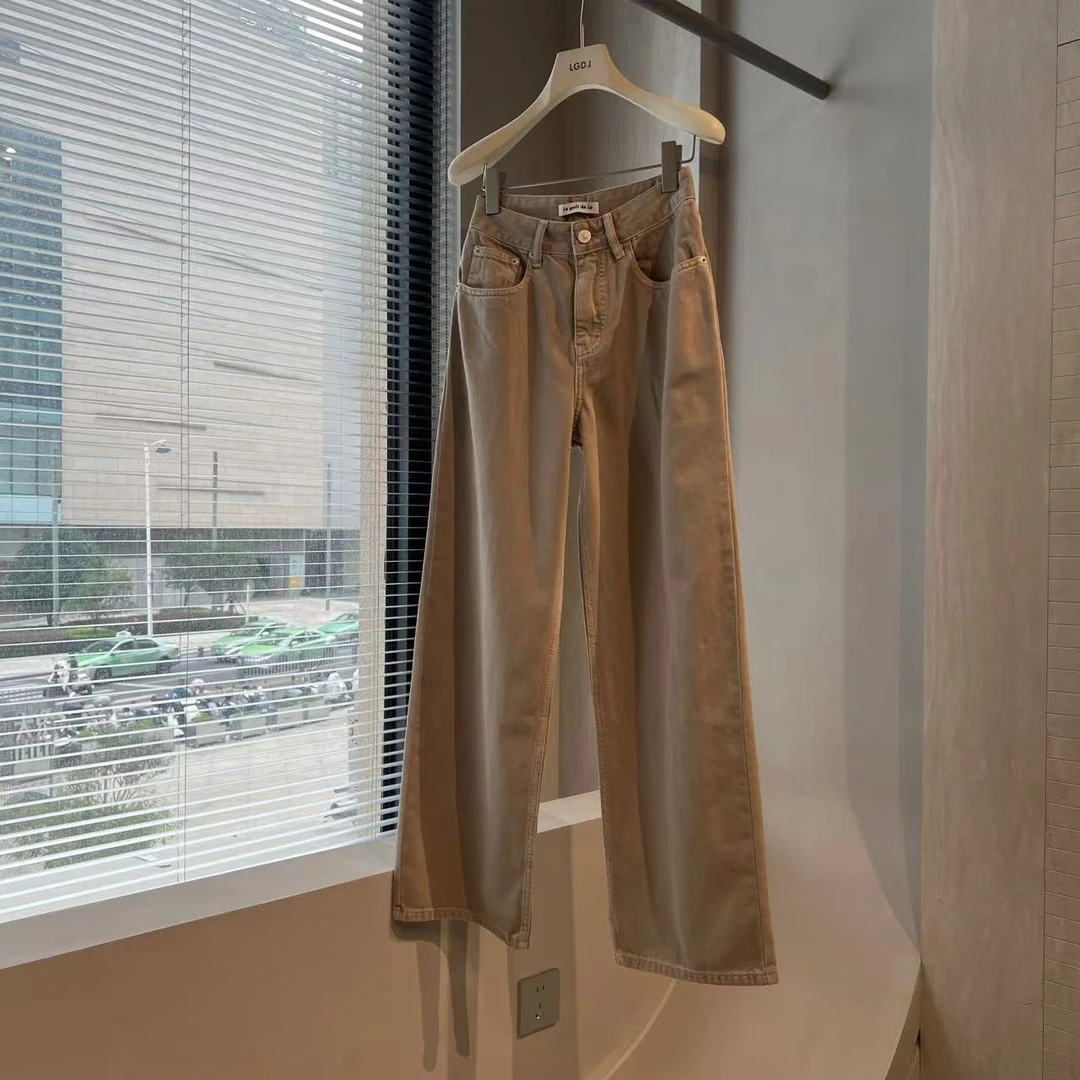 【LGDL】高级奶茶色炒色直筒仔裤