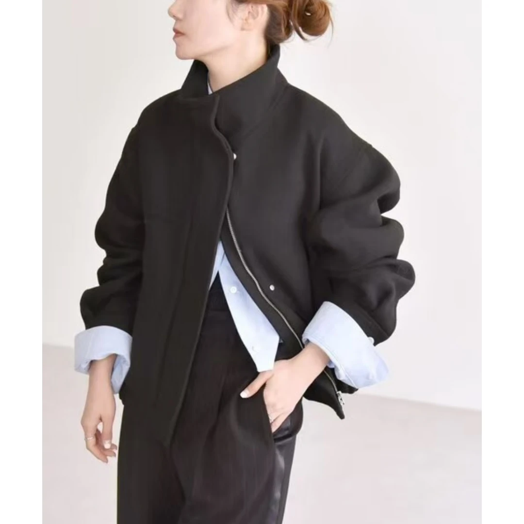 【DD外贸】 秋季新款 S 时尚简约休闲宽松复古夹克短外套